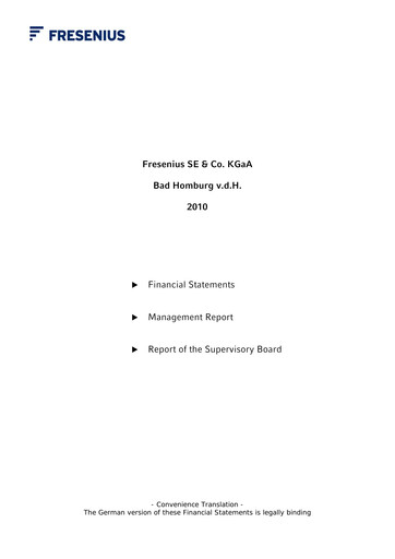 Miniature Fresenius Bilan financier 2010