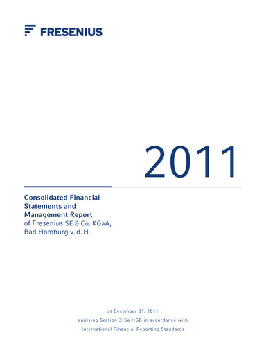 Thumbnail Fresenius Financial Statement 2011