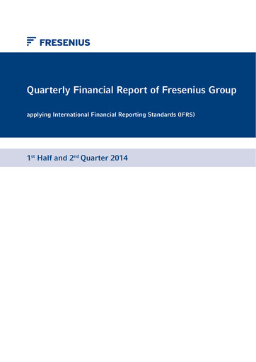 Thumbnail Fresenius Half-year Report 2014-h1