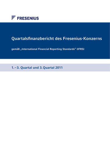Thumbnail Fresenius Quarterly Report 2011-q3