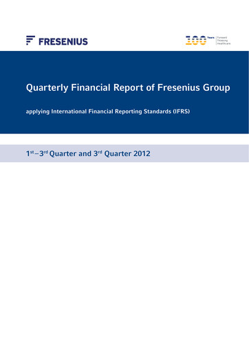Thumbnail Fresenius Quarterly Report 2012-q3