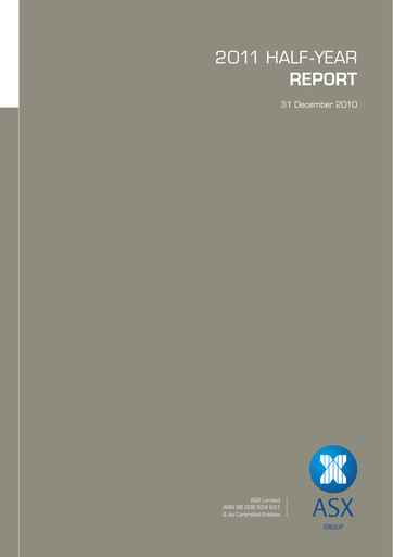 Thumbnail ASX Half-year Report 2011-h1