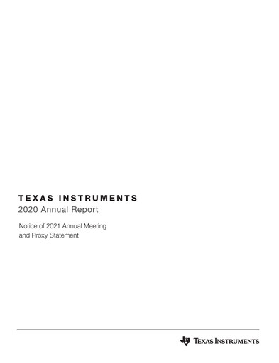 Thumbnail Texas Instruments Annual Report 2020