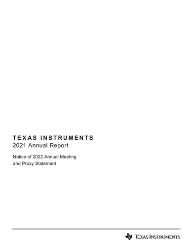 Thumbnail Texas Instruments Annual Report 2021