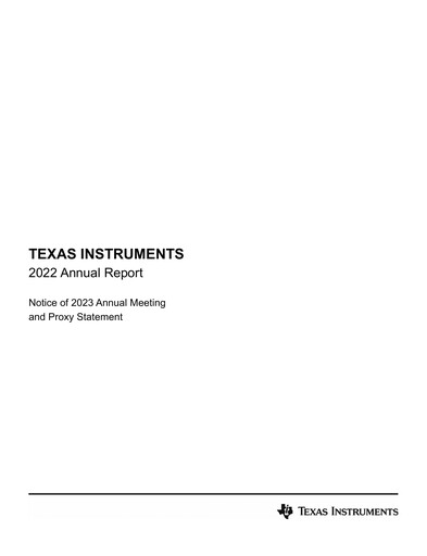 Thumbnail Texas Instruments Annual Report 2022