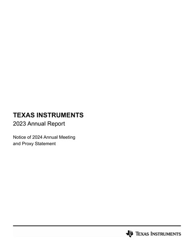 Thumbnail Texas Instruments Annual Report 2023
