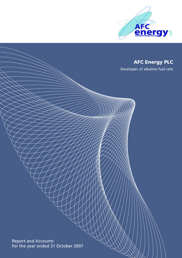 Vorschaubild AFC Energy Jahresbericht 2007