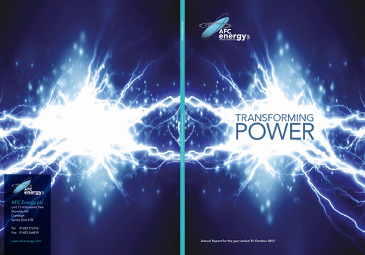 Vorschaubild AFC Energy Jahresbericht 2013