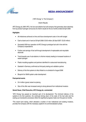 Thumbnail AFC Energy Half-year Report 2008-h1