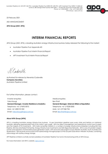 Thumbnail APA Group Half-year Report 2021-h1