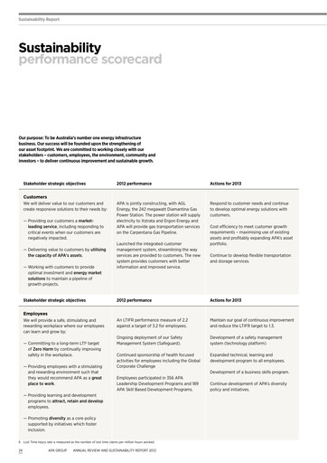 Miniature APA Group Rapport de durabilité 2012
