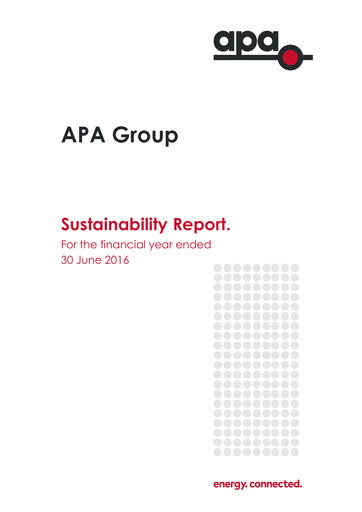 Miniature APA Group Rapport de durabilité 2016