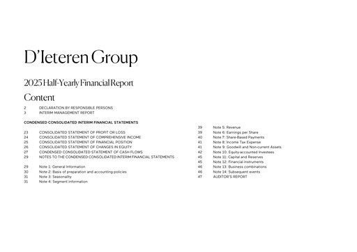 Thumbnail D'Ieteren Group Half-year Report 2025-h1