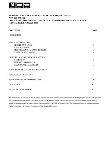 Thumbnail ANZ Bank Financial Statement 2000-h1
