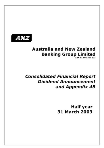 Thumbnail ANZ Bank Financial Statement 2003-h1