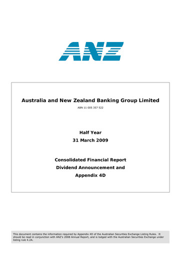 Thumbnail ANZ Bank Financial Statement 2009-h1