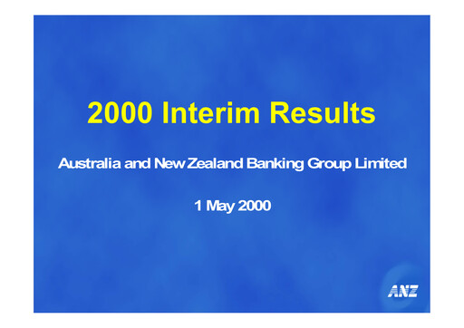 Thumbnail ANZ Bank Half-year Report 2000-h1