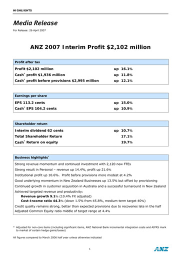 Thumbnail ANZ Bank Half-year Report 2007-h1