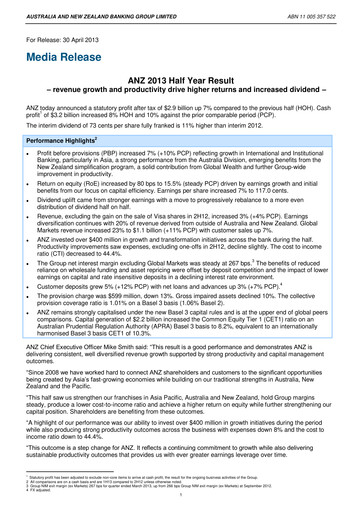 Thumbnail ANZ Bank Half-year Report 2013-h1