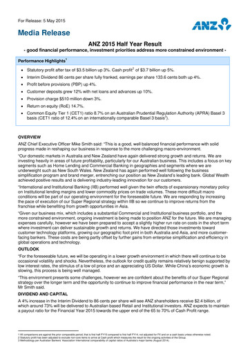 Thumbnail ANZ Bank Half-year Report 2015-h1