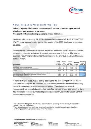 Thumbnail Infineon Financial Statement 2009-q3