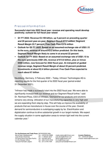 Thumbnail Infineon Financial Statement 2022-q1