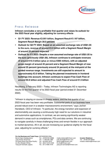 Thumbnail Infineon Financial Statement 2023-q1