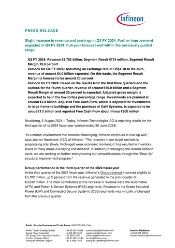 Thumbnail Infineon Financial Statement 2024-q3