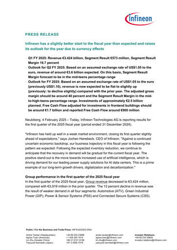 Thumbnail Infineon Financial Statement 2025-q1