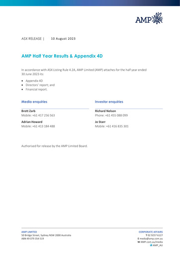 Vorschaubild AMP Limited Halbjahresbericht 2023-h1