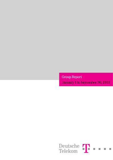Thumbnail Deutsche Telekom Quarterly Report 2003-q3