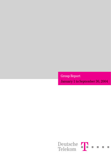 Thumbnail Deutsche Telekom Quarterly Report 2004-q3
