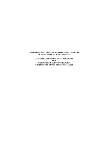 Miniature Budget Saudi (United International Transportation Company) Bilan financier 2025