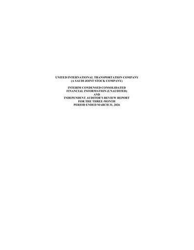 Miniature Budget Saudi (United International Transportation Company) Rapport trimestriel 2026-q1