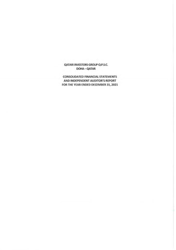 Thumbnail Qatari Investors Group Financial Statement 2021