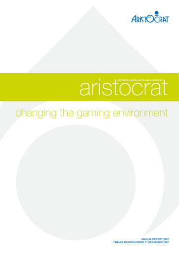 Thumbnail Aristocrat Annual Report 2007