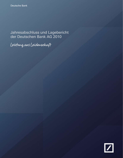 Thumbnail Deutsche Bank Financial Statement 2010