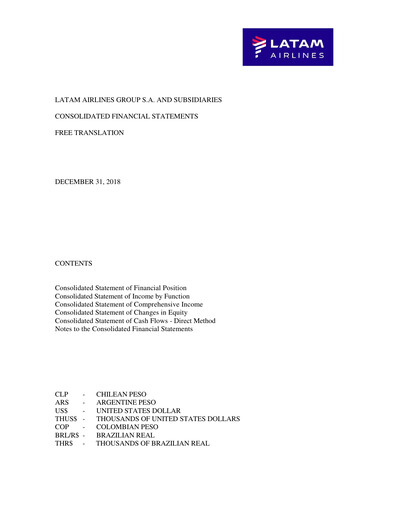 Thumbnail LATAM Airlines  Financial Statement 2018