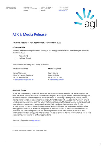 Thumbnail AGL Energy
 Half-year Report fy2024-h1
