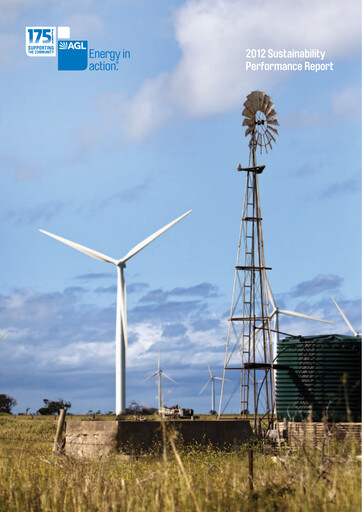 Thumbnail AGL Energy
 Sustainability Report 2012