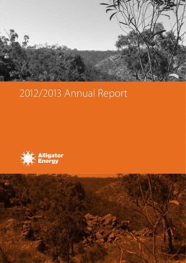 Thumbnail Alligator Energy Annual Report 2013