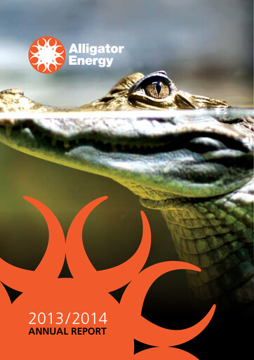 Thumbnail Alligator Energy Annual Report 2014