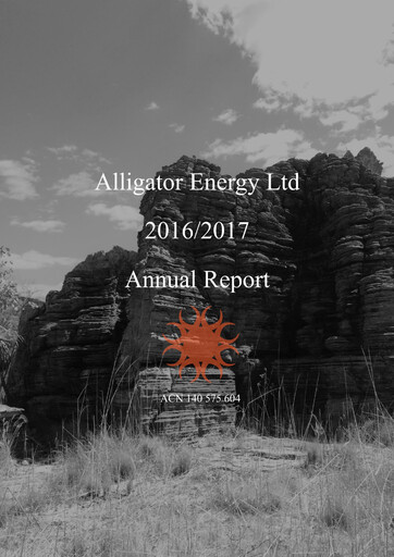 Thumbnail Alligator Energy Annual Report 2017