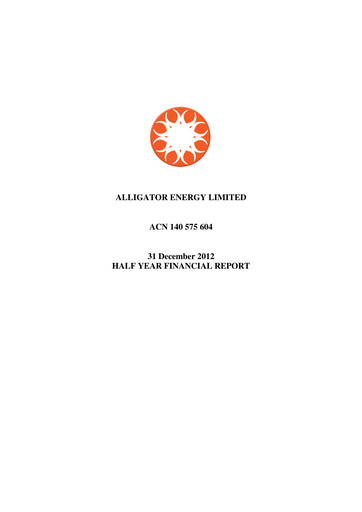 Thumbnail Alligator Energy Financial Report 2013-h1