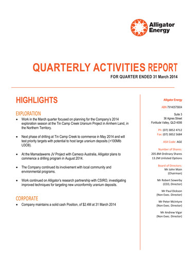Thumbnail Alligator Energy Quarterly Report 2014-q3