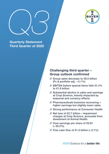 Thumbnail Bayer Quarterly Report 2020-q3