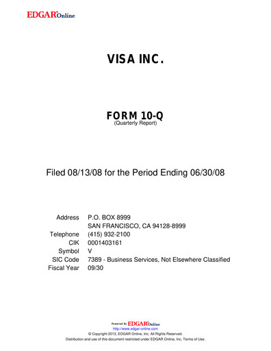 Thumbnail Visa Quarterly Report 2008-q3