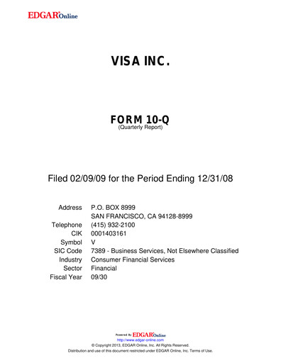 Thumbnail Visa Quarterly Report 2009-q1