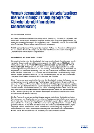 Thumbnail Vonovia Sustainability Report 2022
