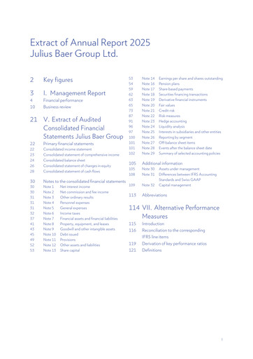 Thumbnail Julius Bär Annual Report 2025